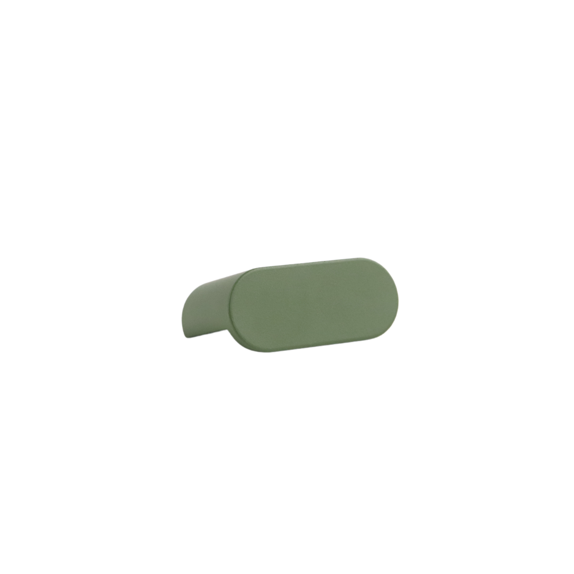 Olive green mid-century modern oval knob