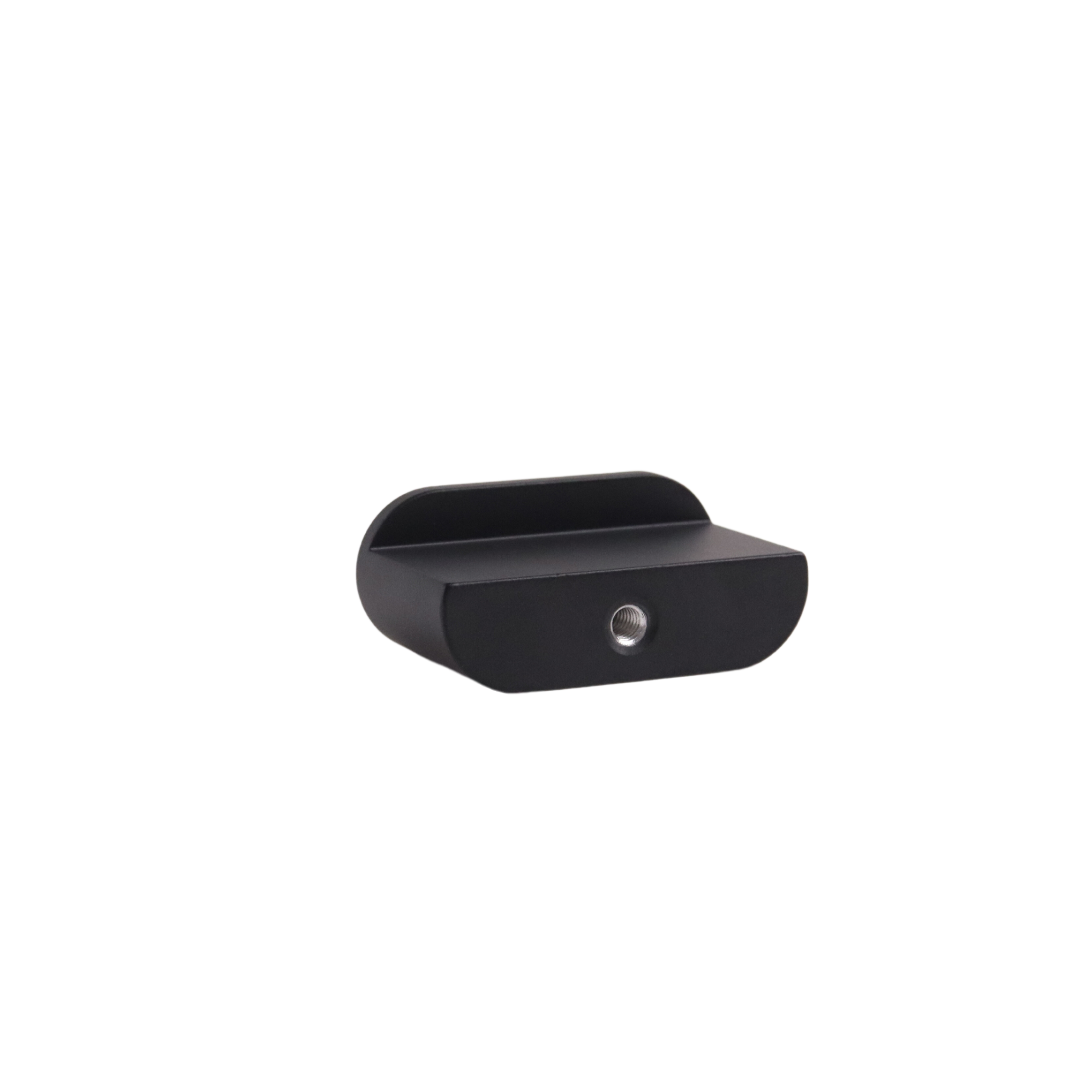 Black mid-century modern oval cabinet knob