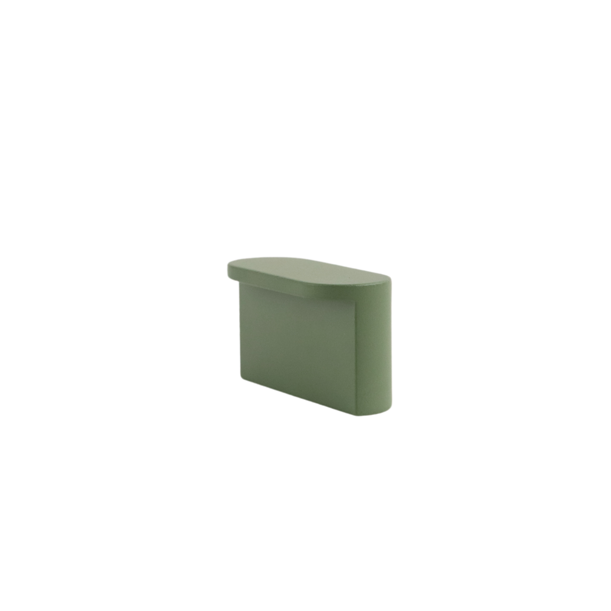 Olive green modern oval knob