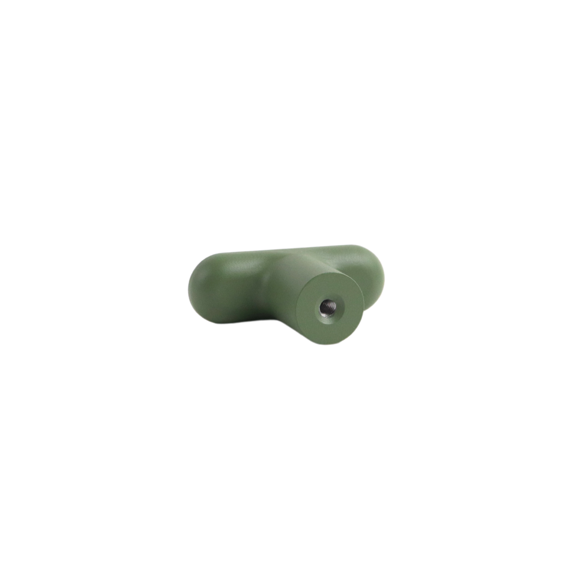Olive green modern t-bar cabinet knob