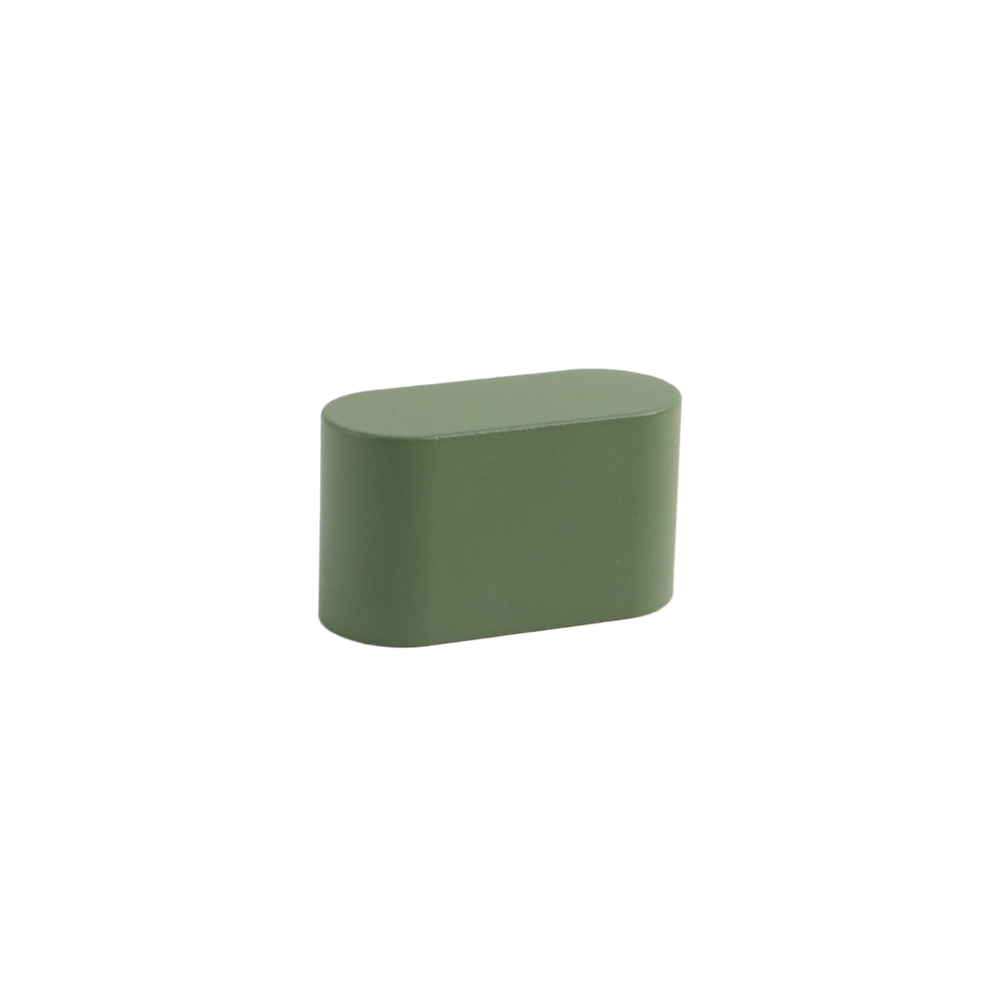 Olive green modern oval cabinet knob