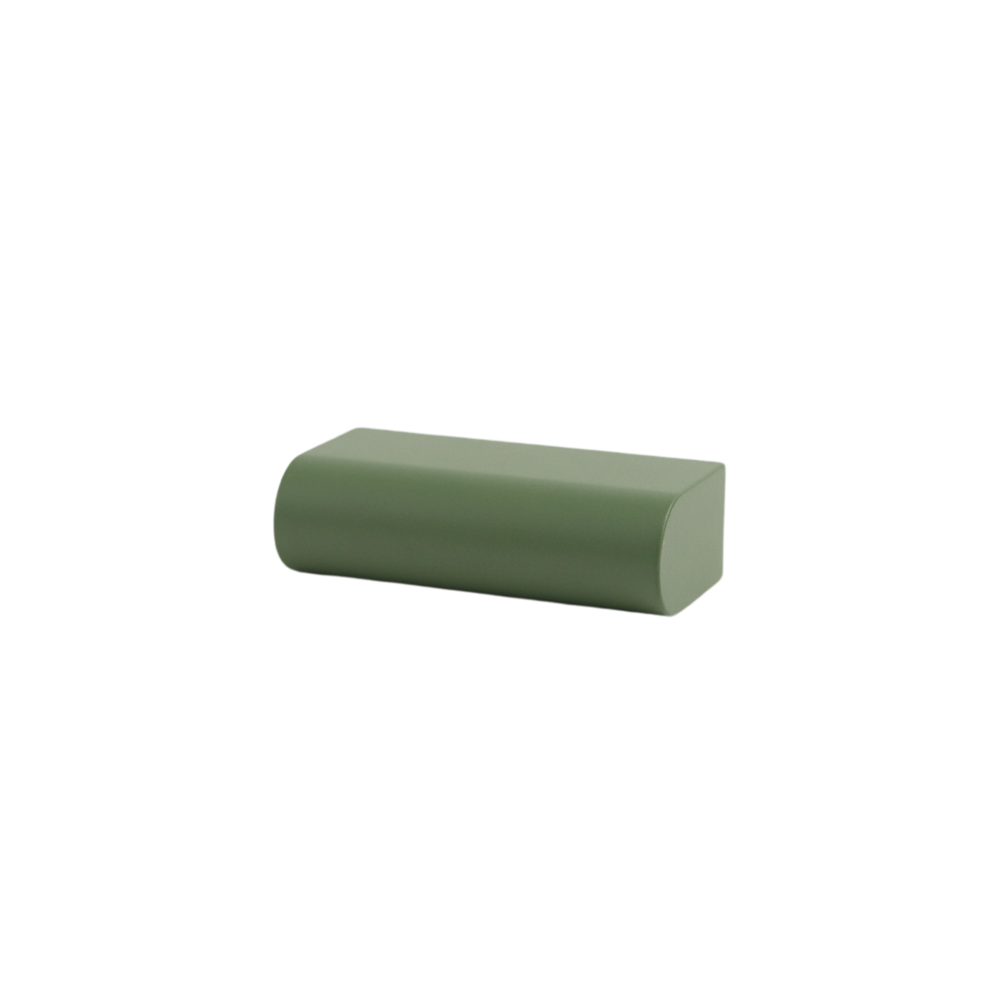 Olive green mid-century modern rectangle cabinet knob
