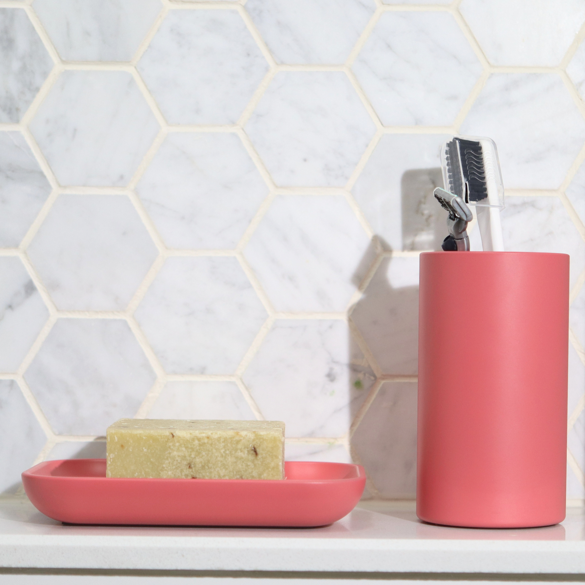 Blush Pink soap colored dish for bathroom
