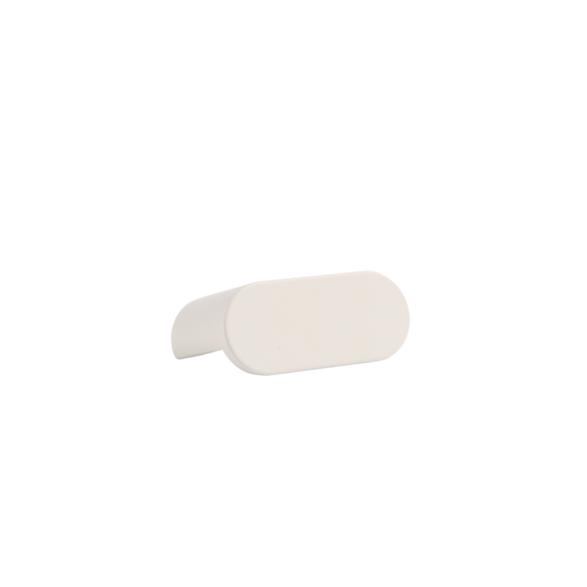 Snow white mid-century modern oval knob