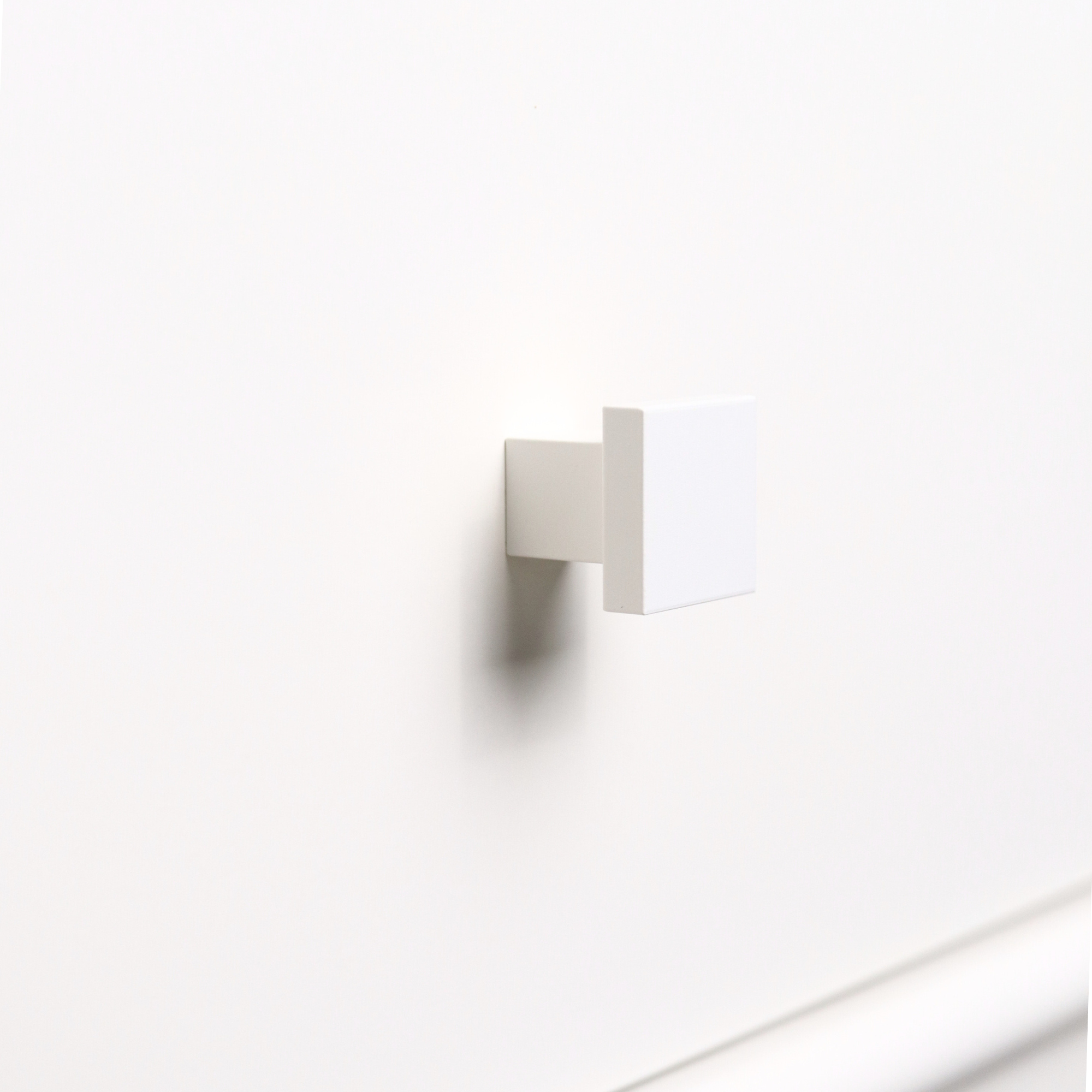 Art Deco Square Knob - Snow #color_snow