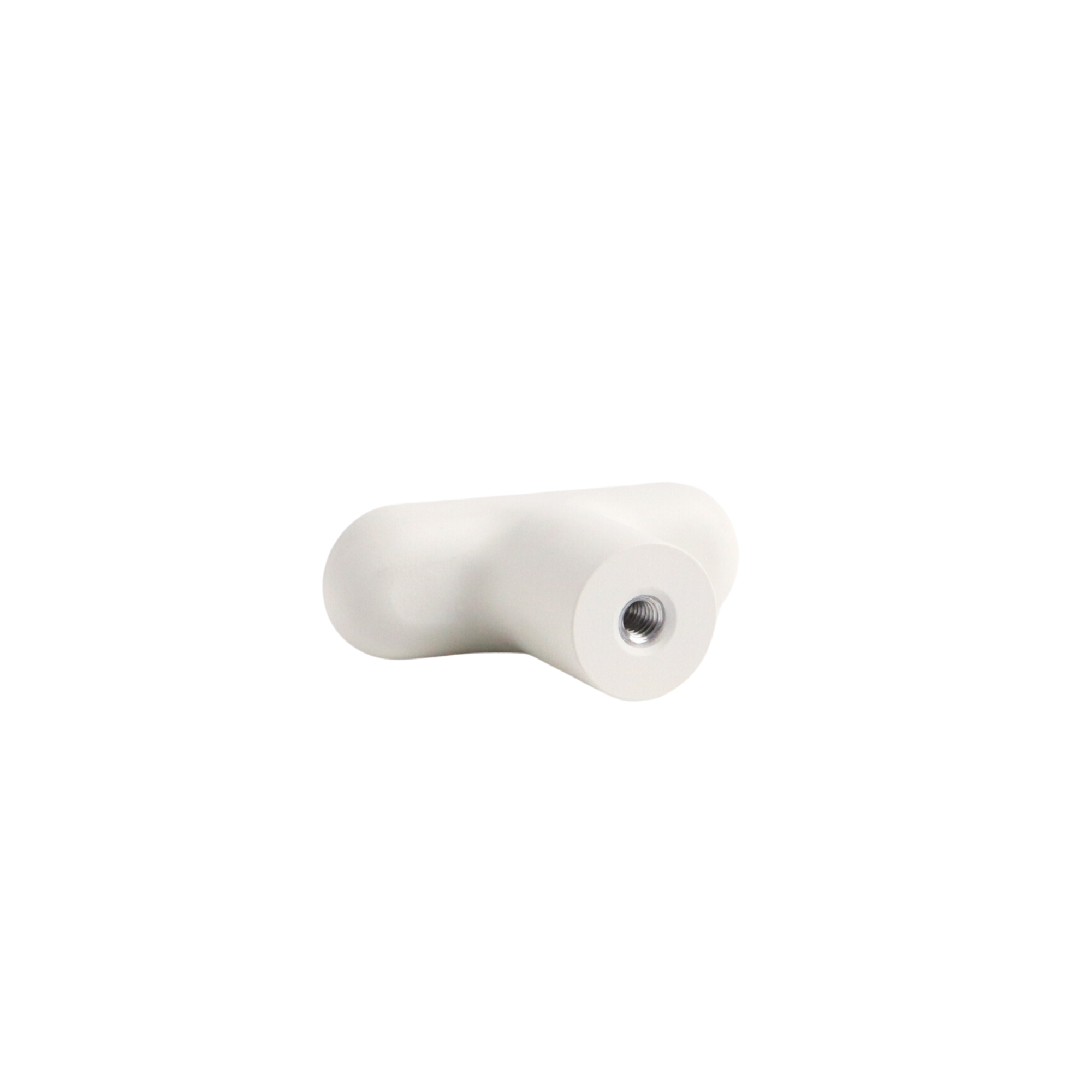 Snow white mid-century modern t-bar cabinet knob