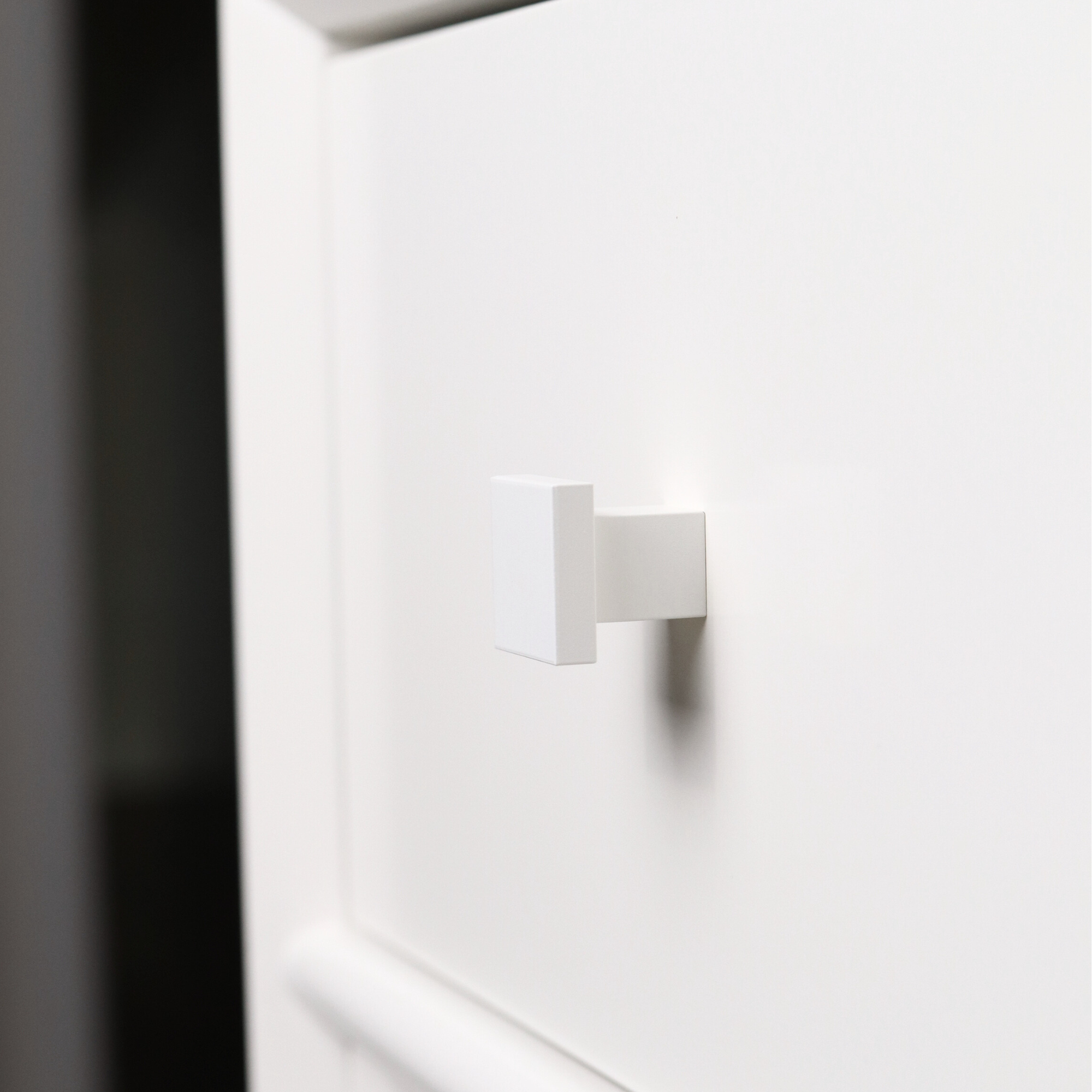 Art Deco Square Knob - Snow #color_snow