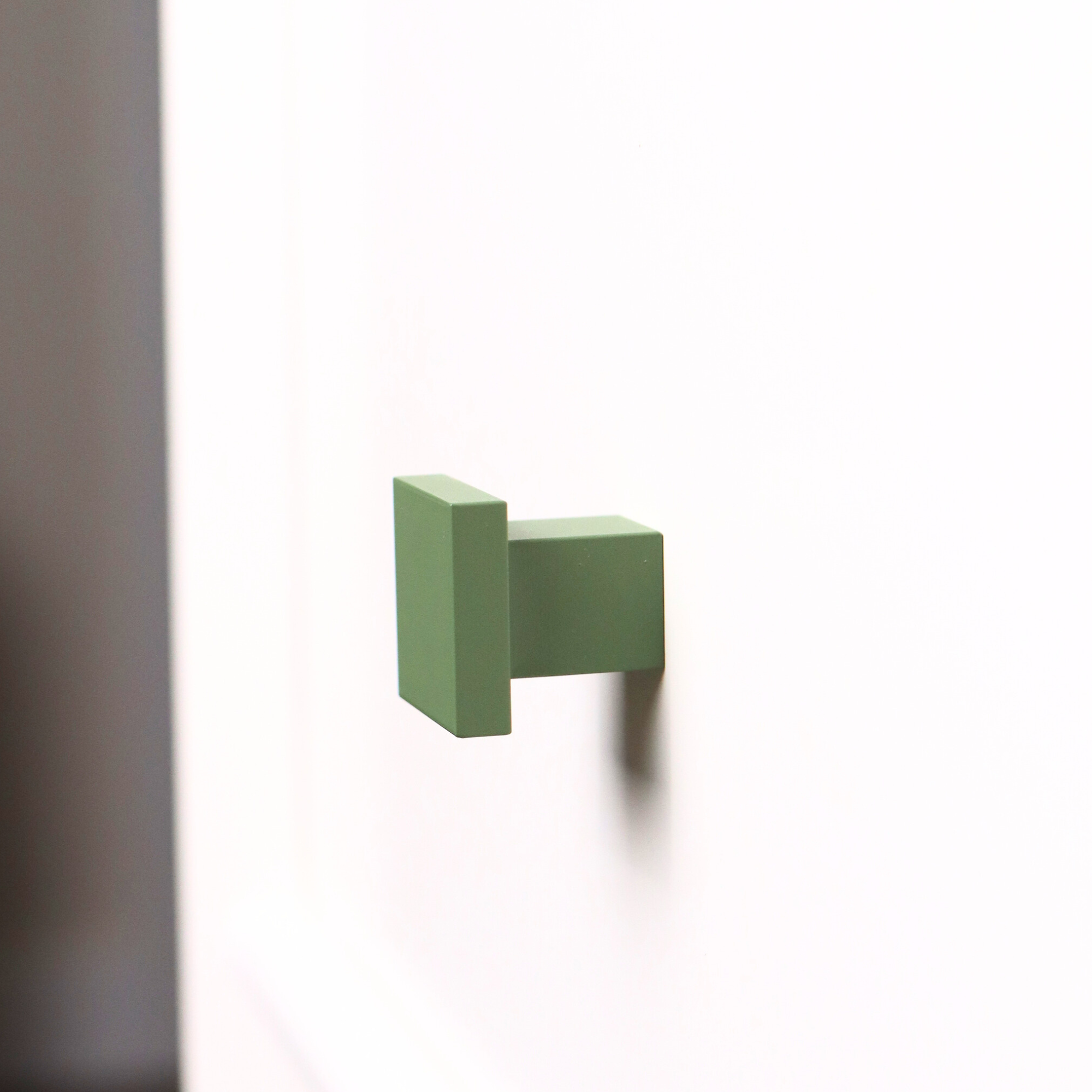 Art Deco Square Knob - Olive #color_olive