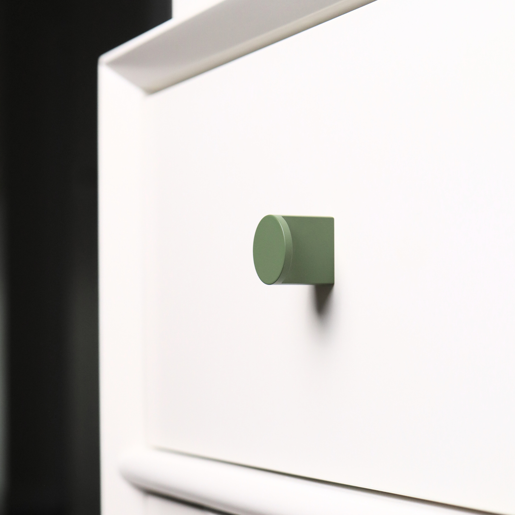 Green cutout cabinet knob