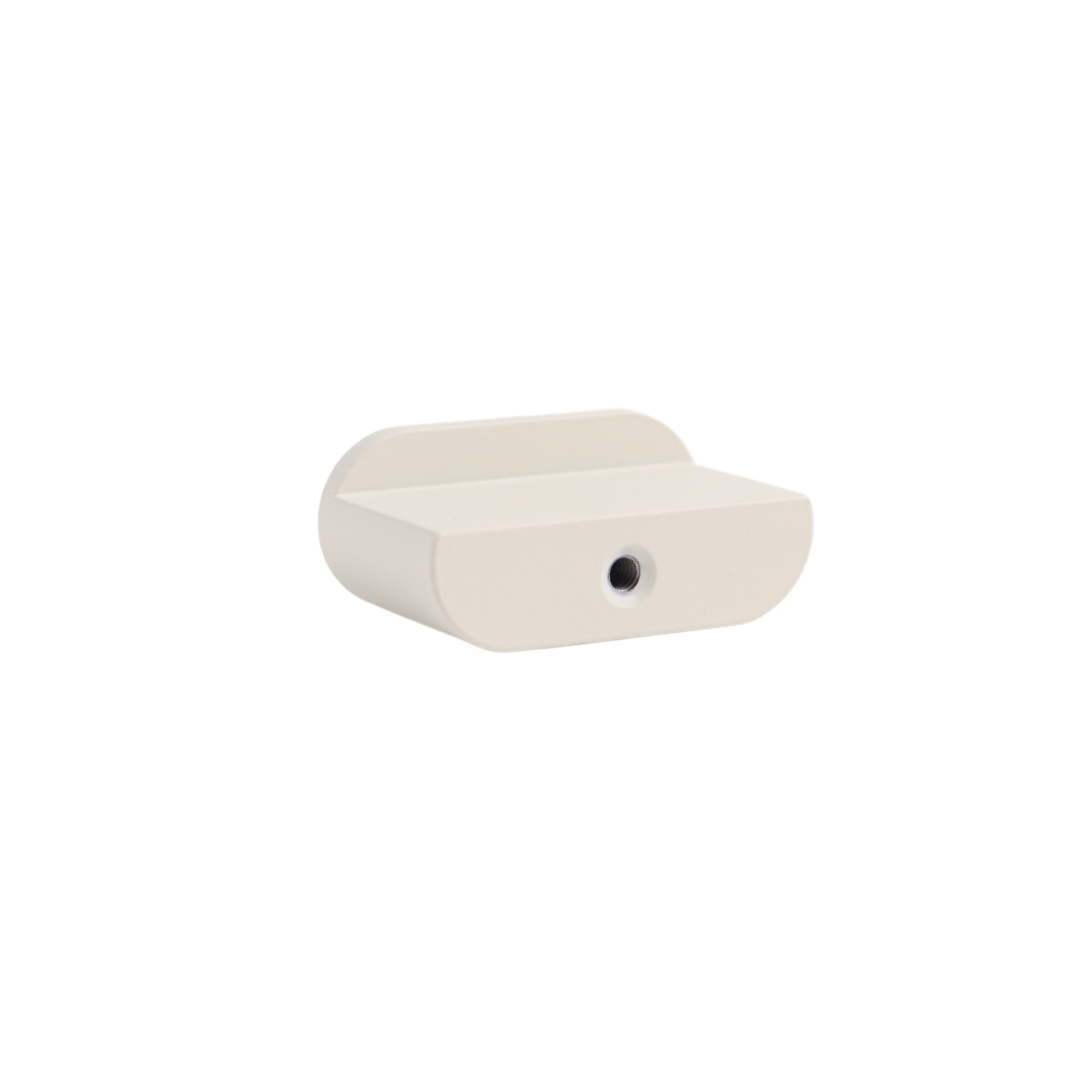White mid-century modern oval cabinet knob