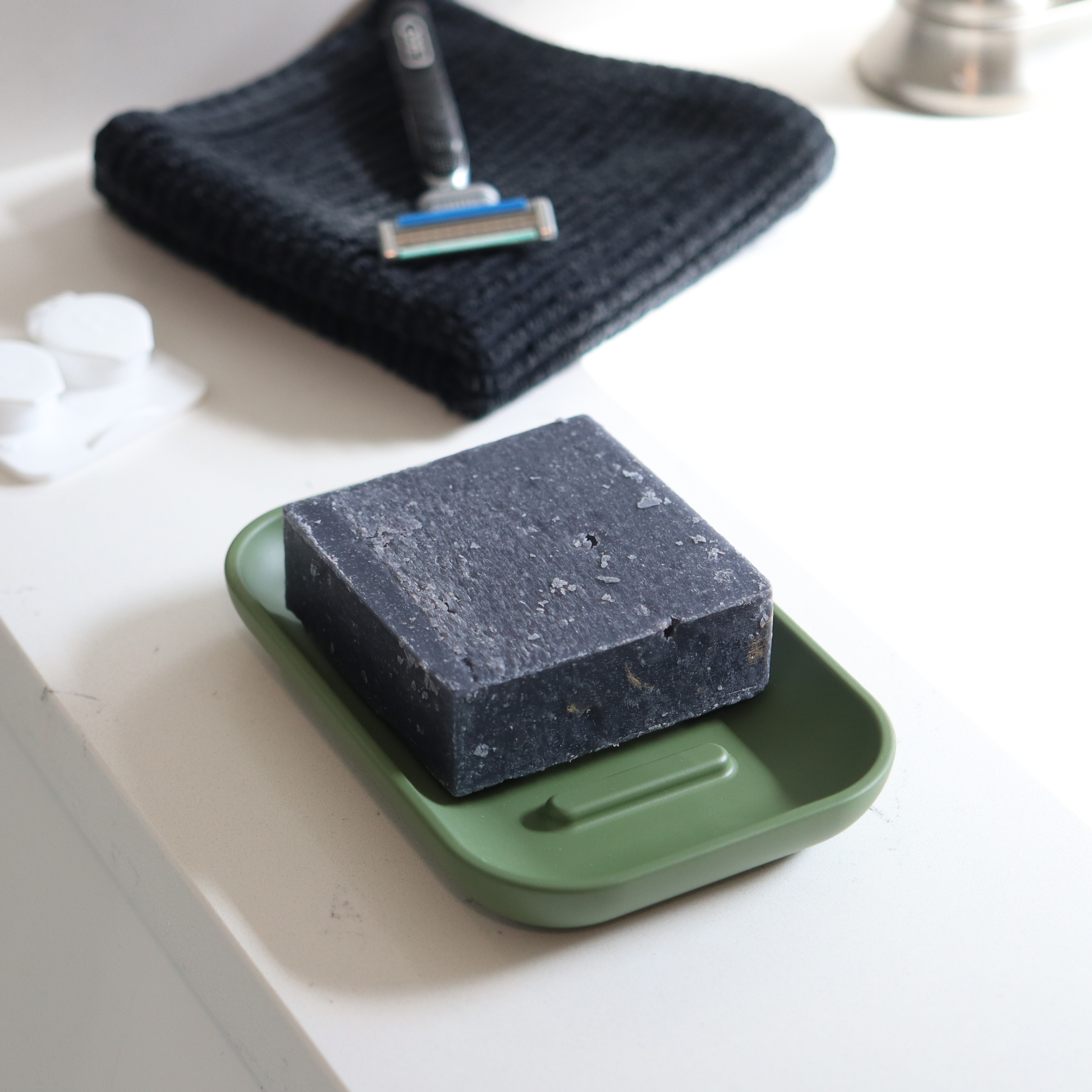 Olive Green soap dish for shower