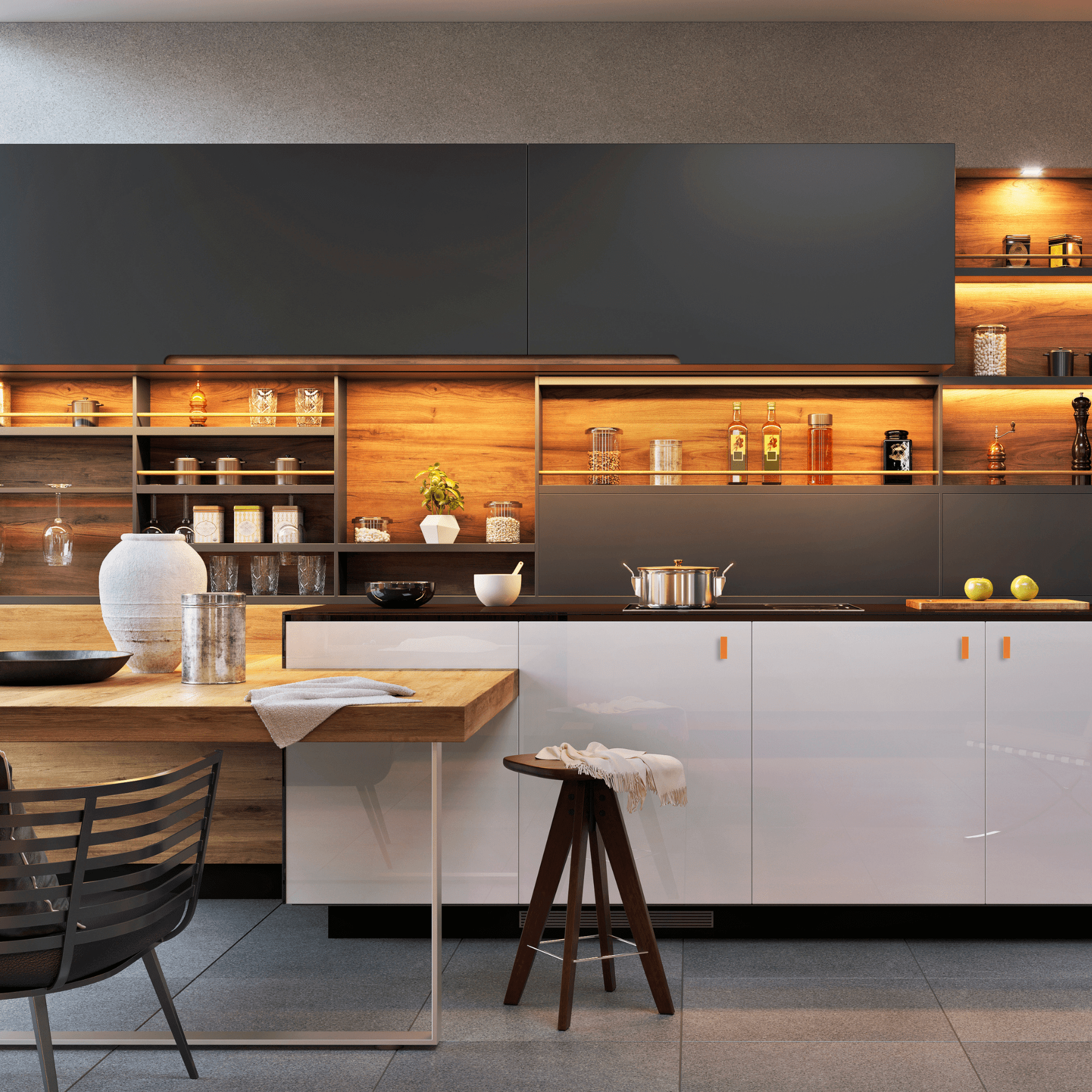 Art Deco Yellow/Gold Accent - Orange Knobs Mobile