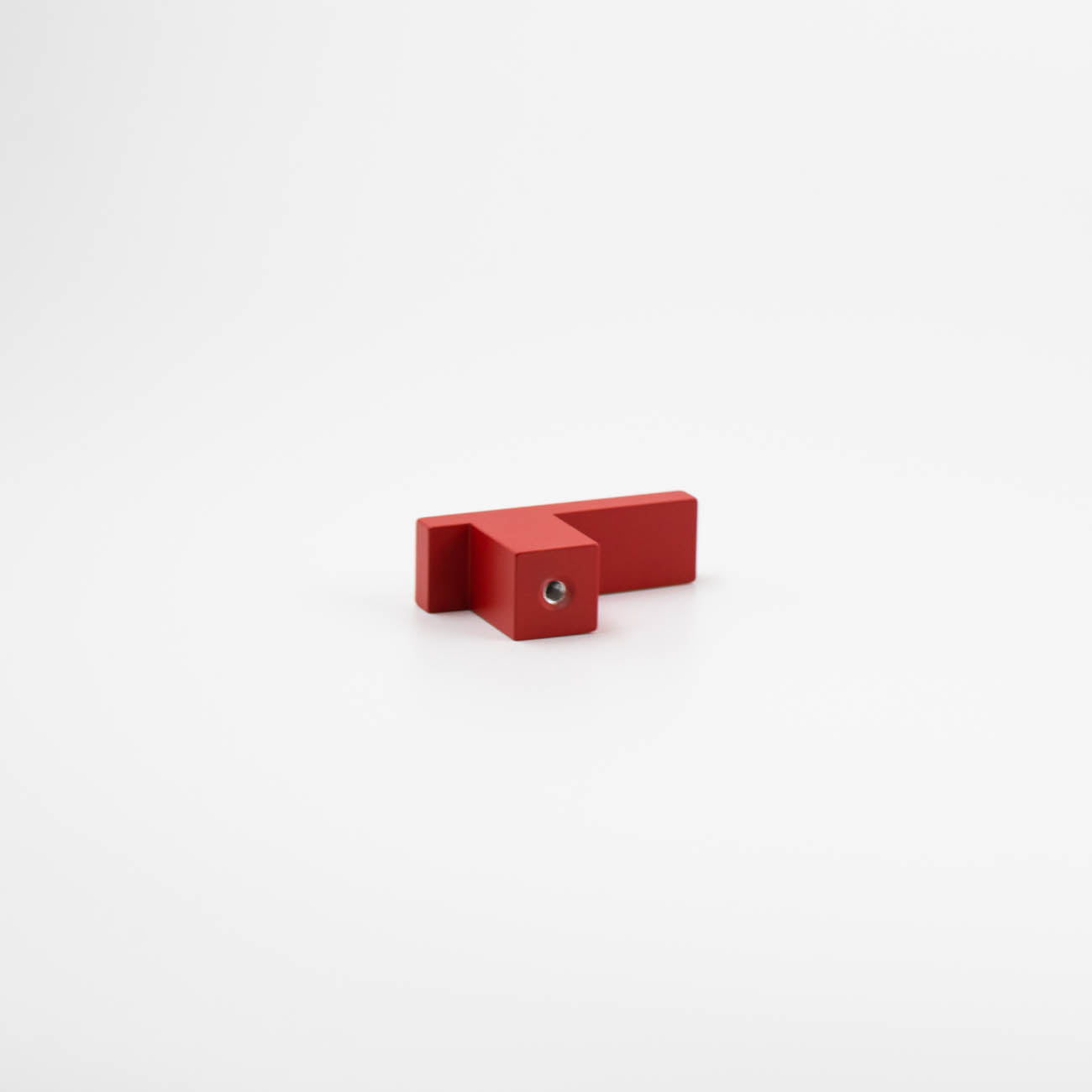 Art deco l-bar knob - rose red color