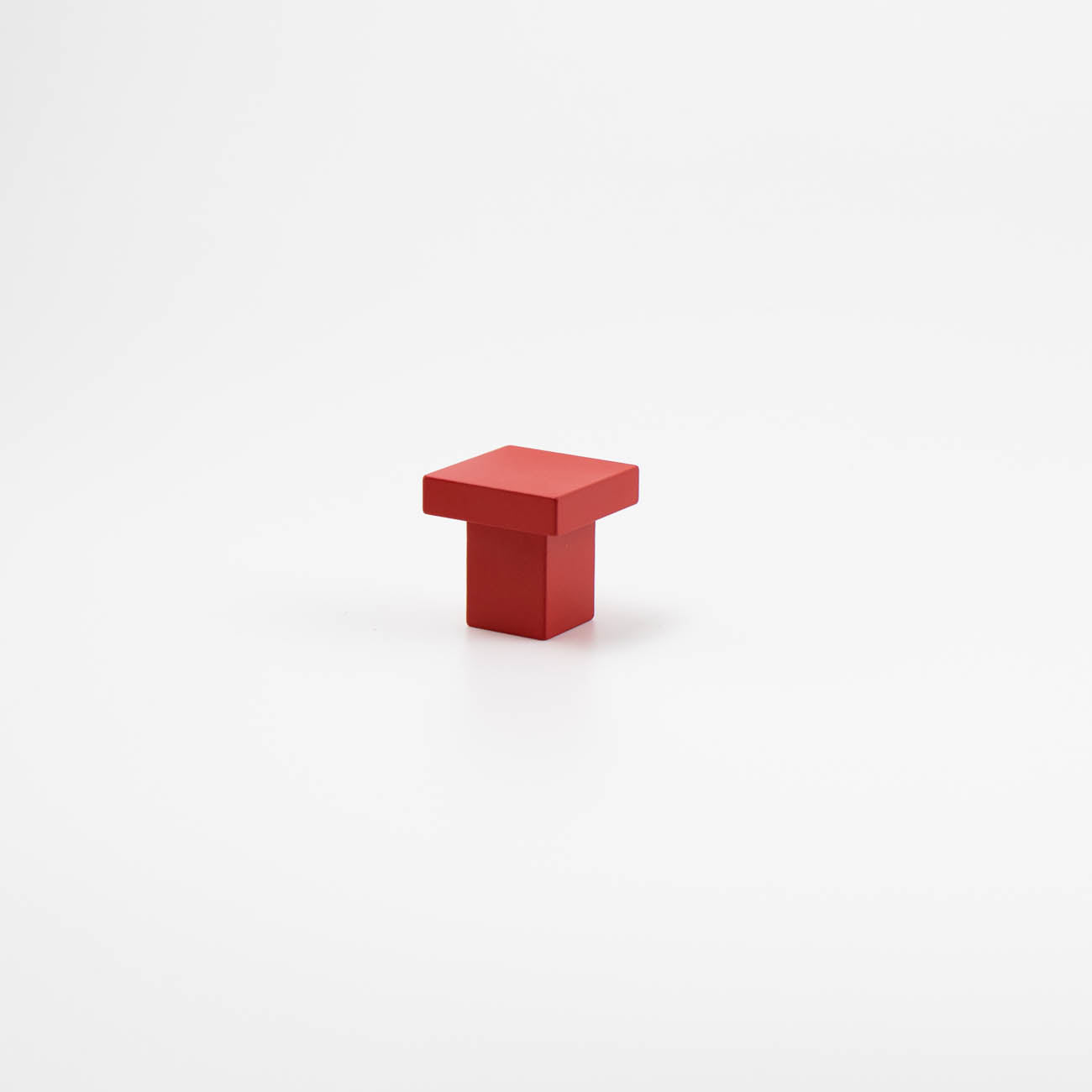 Rose red art deco square knob