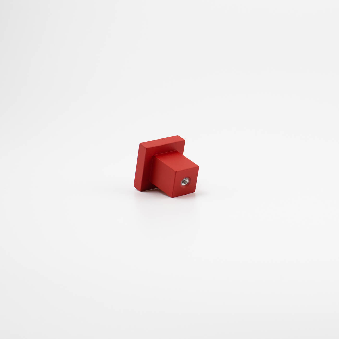 Red art deco square knob