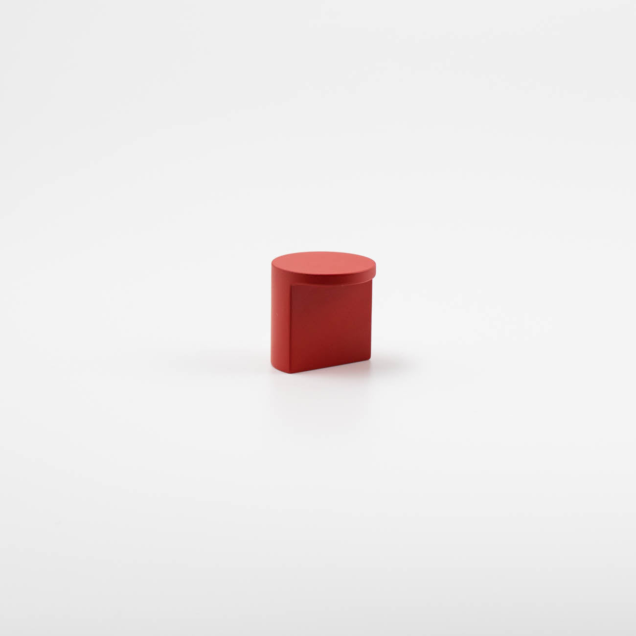 Red mid-century modern cutout cabinet knob