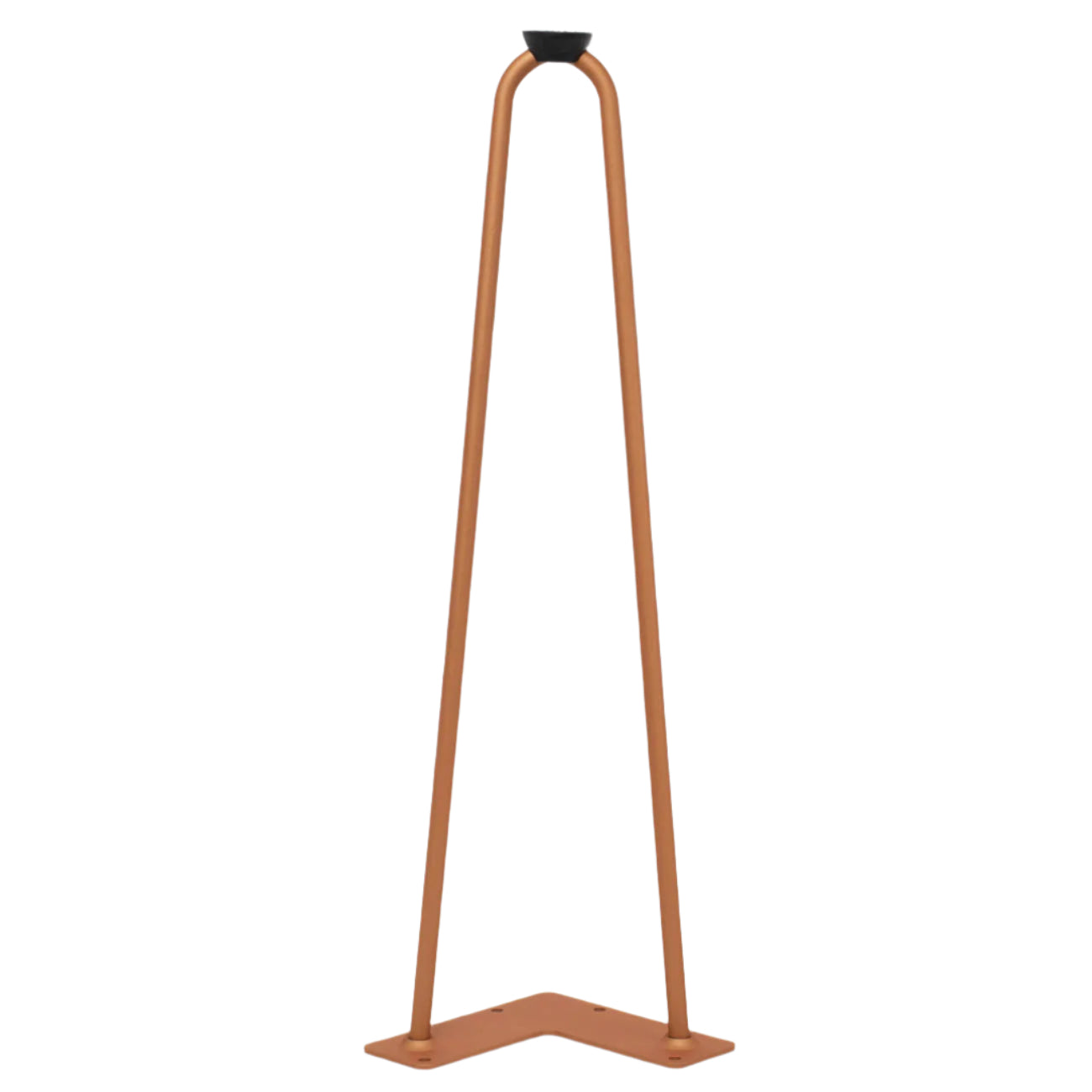 Copper colored hairpin table leg