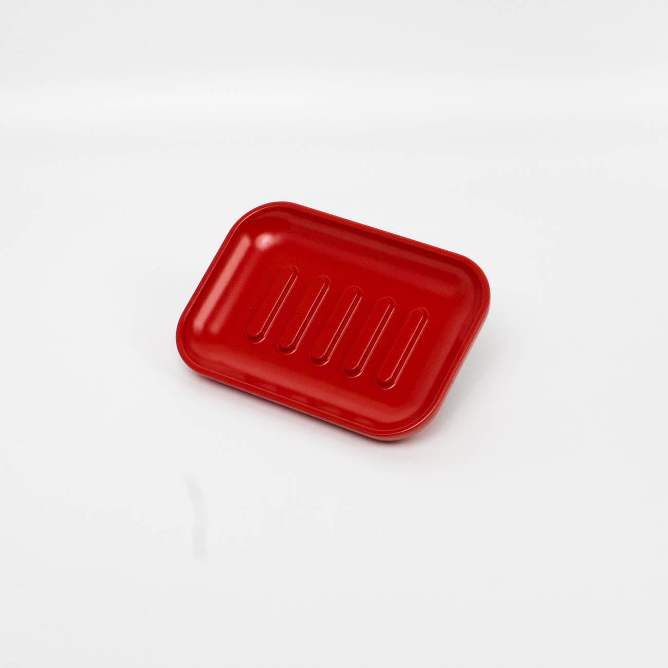 Red colored shower soap dish