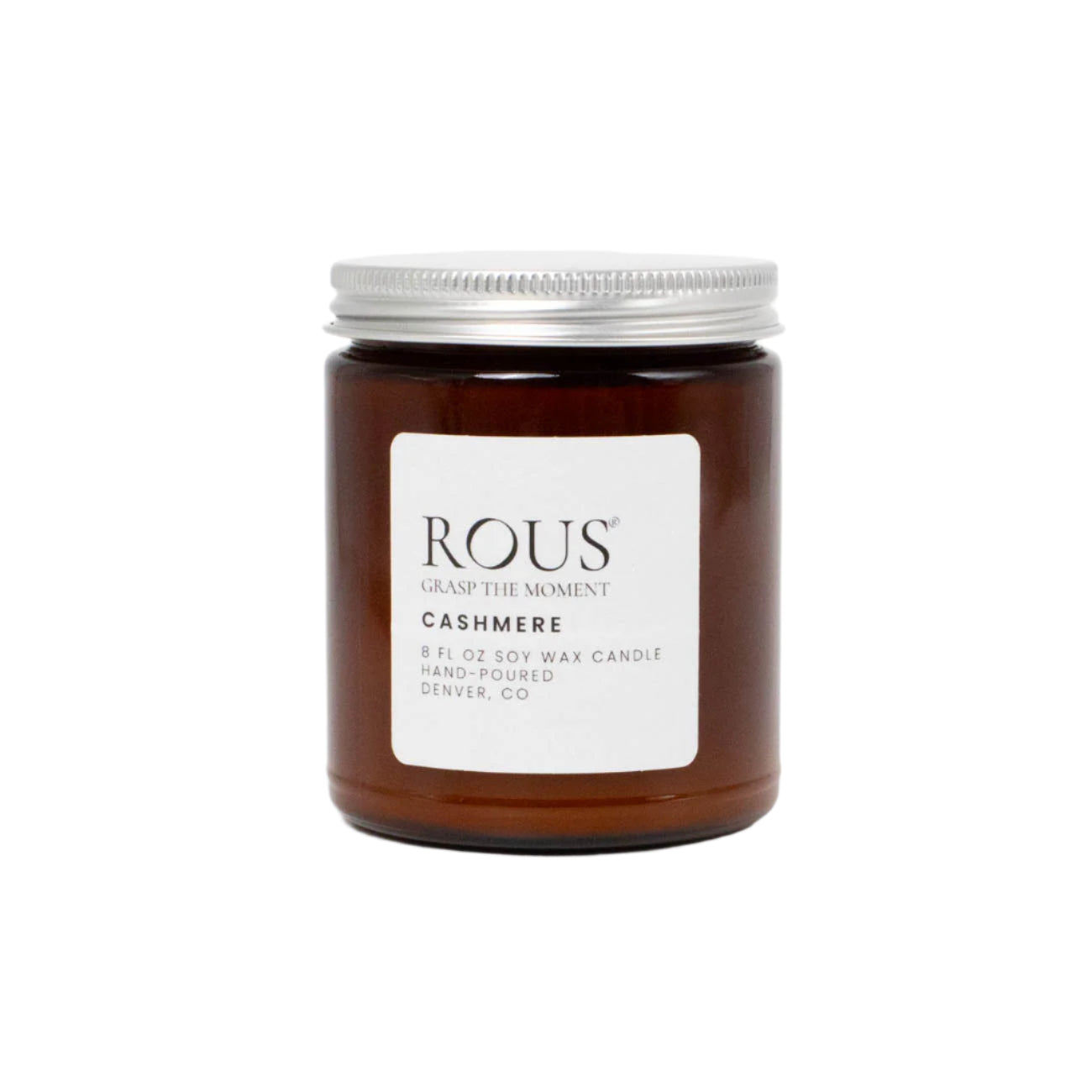 Lidded cashmere soy candle with lemon and saffron scent. Hand-poured in Denver