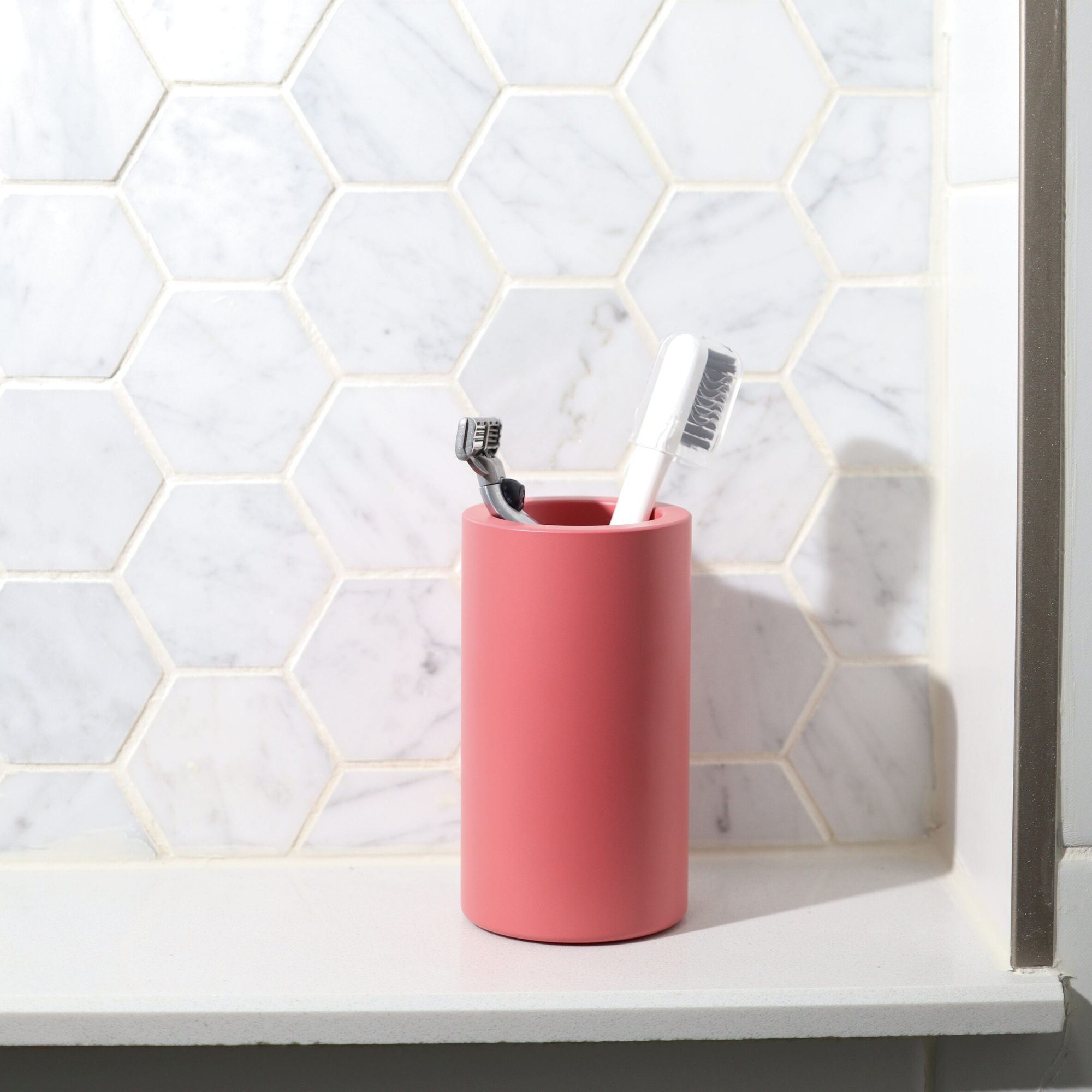 Pink countertop organizer