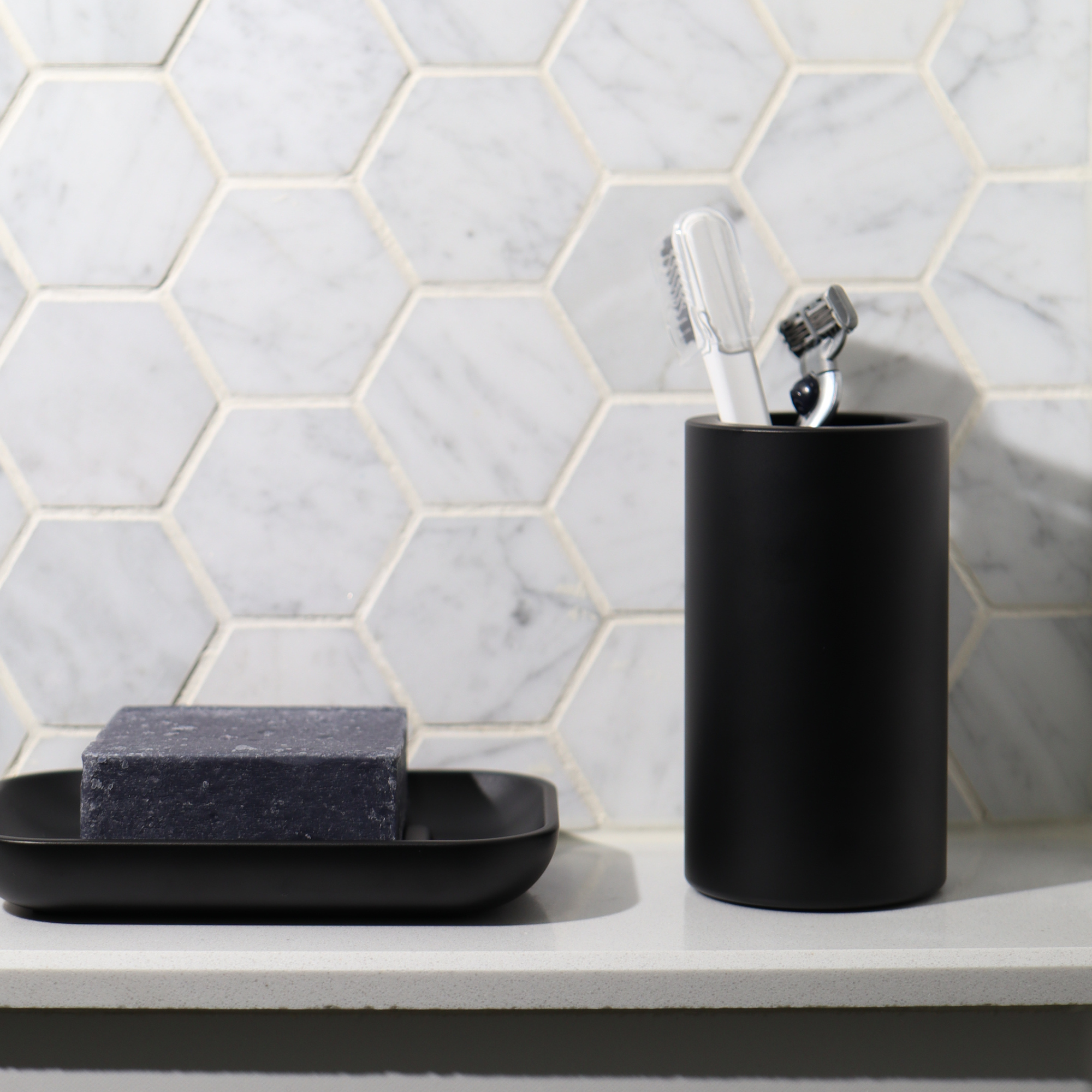 Black countertop organizer