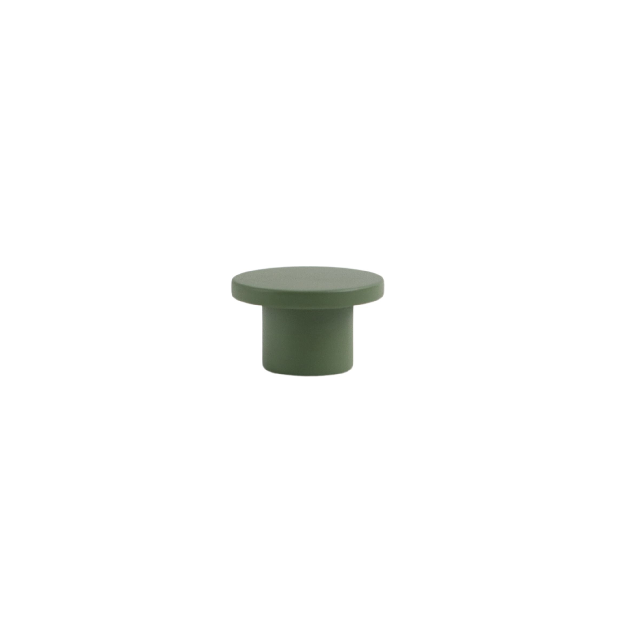 Olive green mid-century modern round knob
