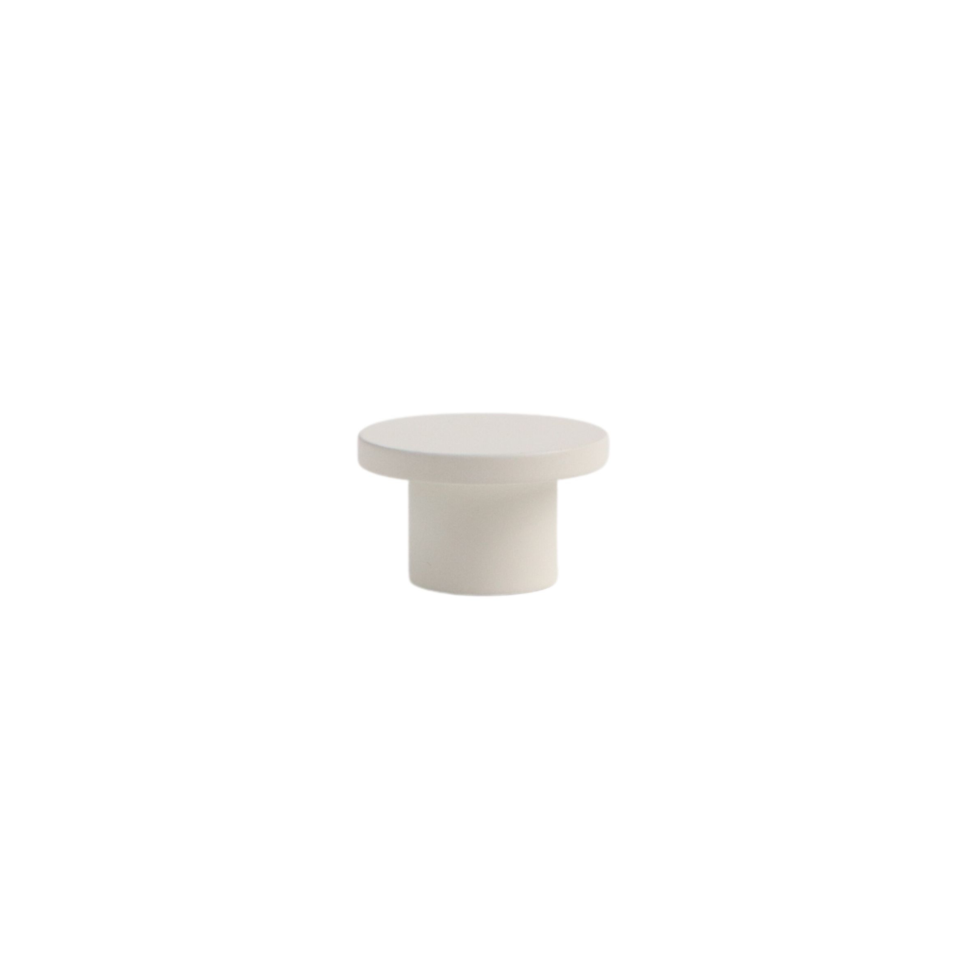 Snow white mid-century modern round knob