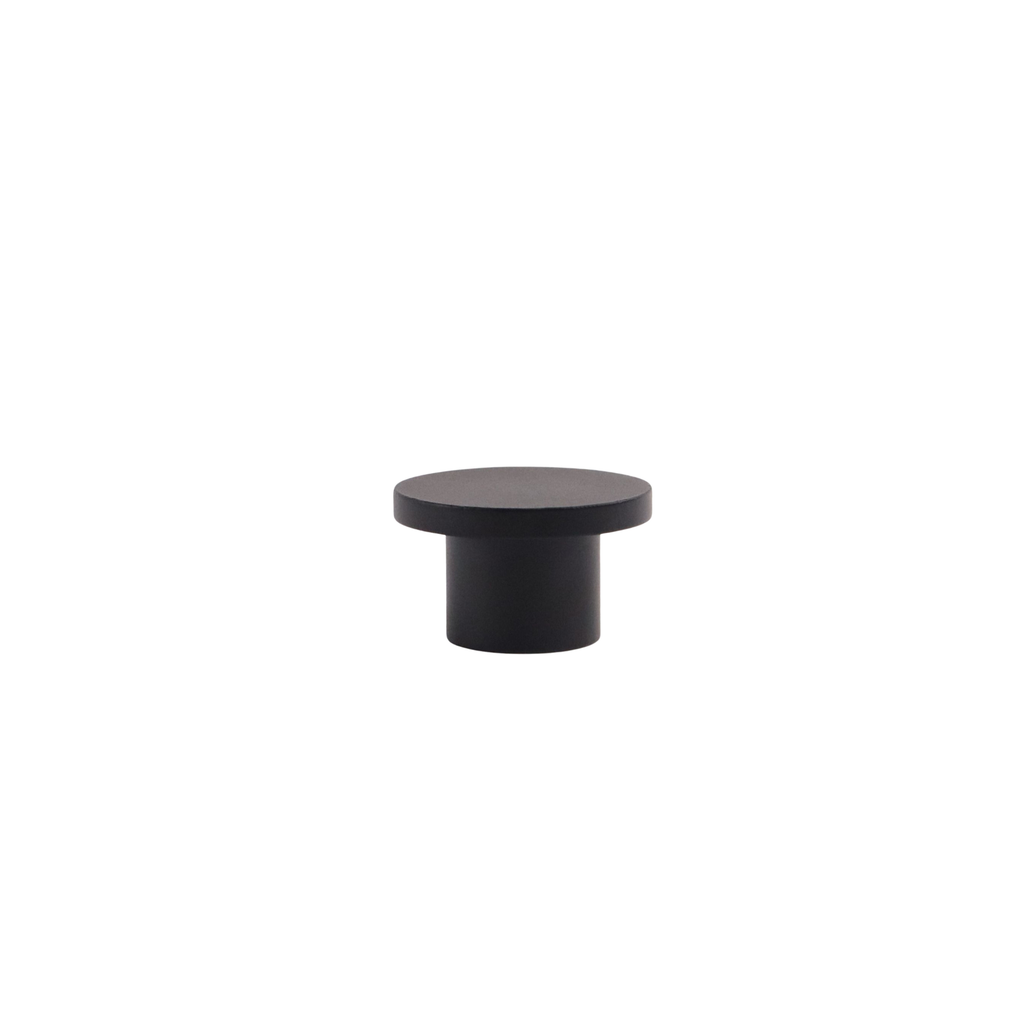 Charcoal black mid-century modern round knob