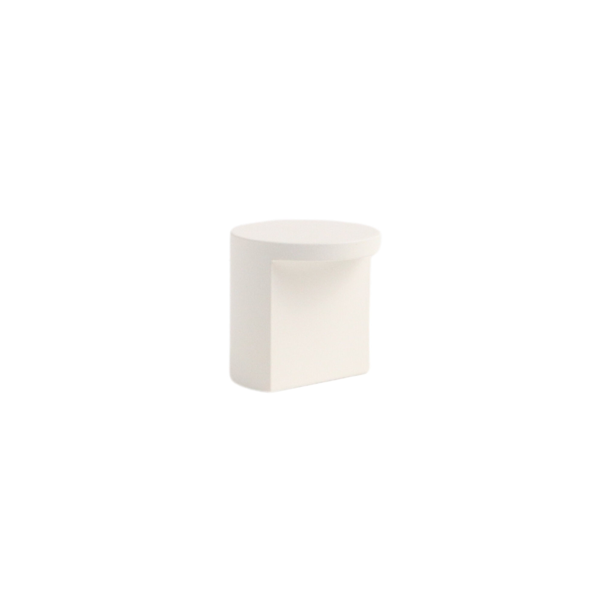 White mid-century modern cutout cabinet knob