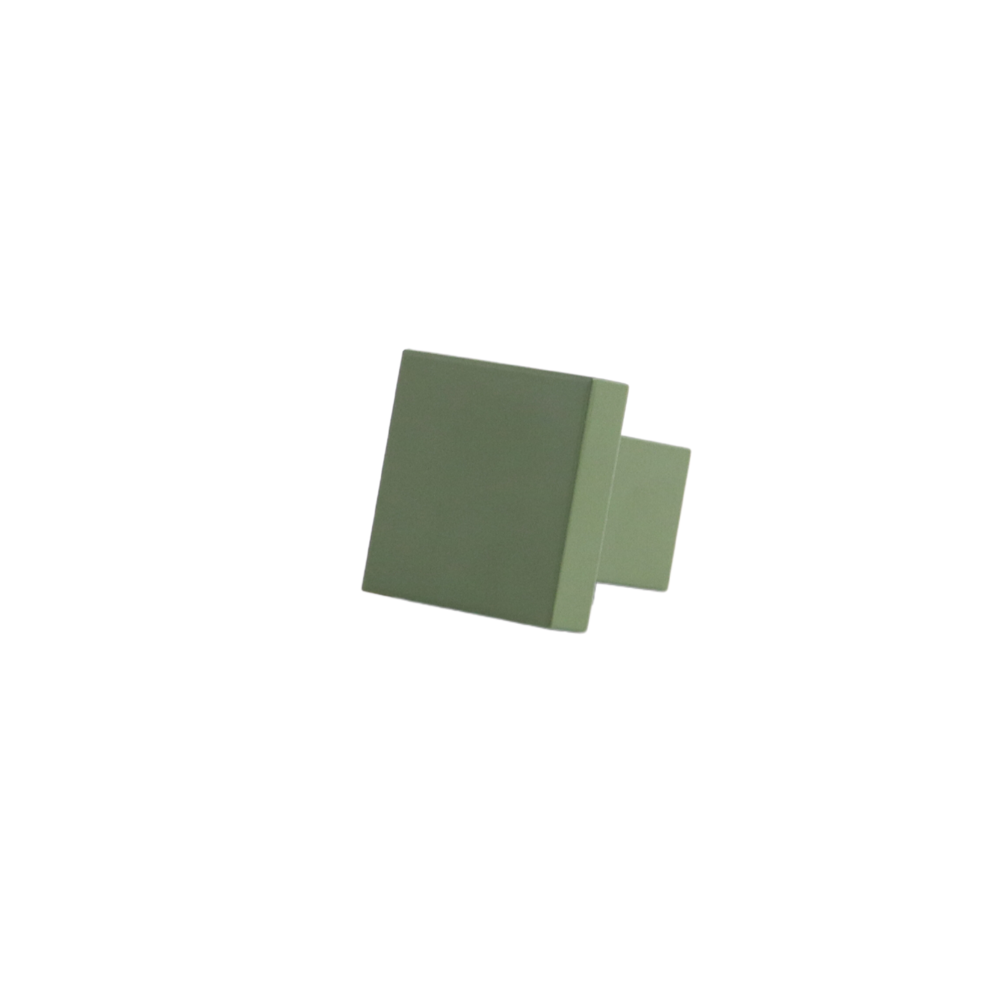 Art Deco Square Knob - Olive #color_olive