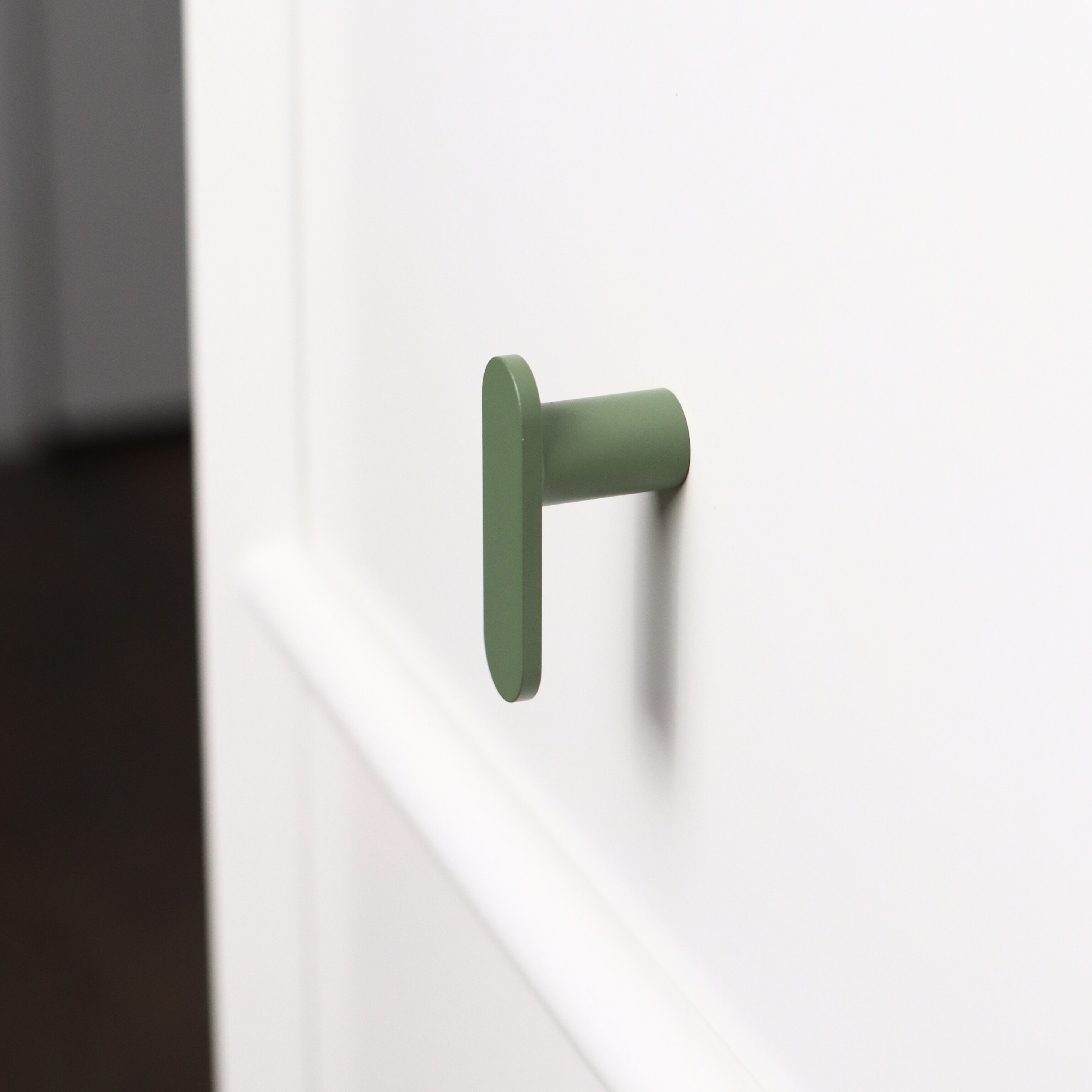 Olive Green Mid-Century L-Bar cabinet Knob