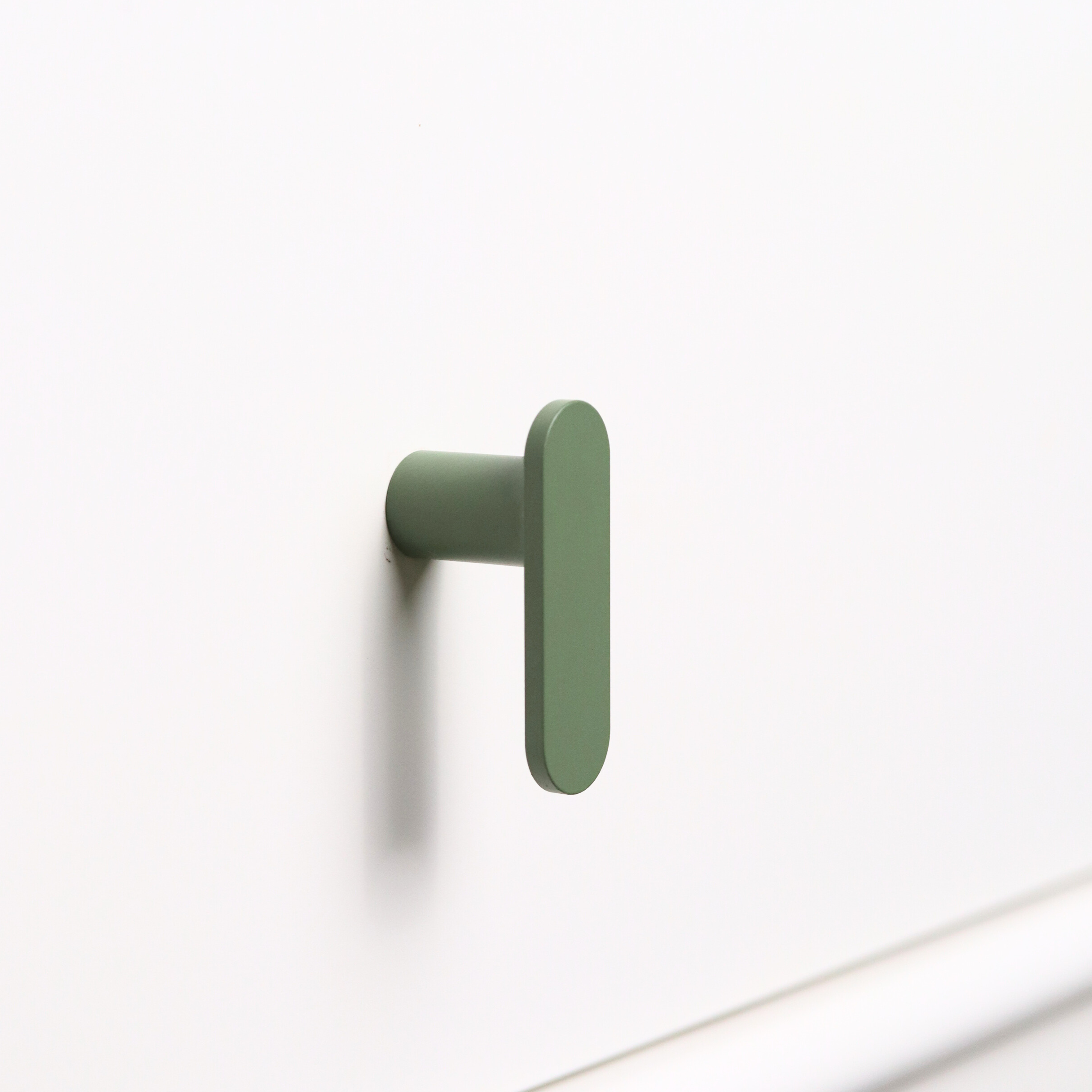 Olive green l-bar cabinet knob