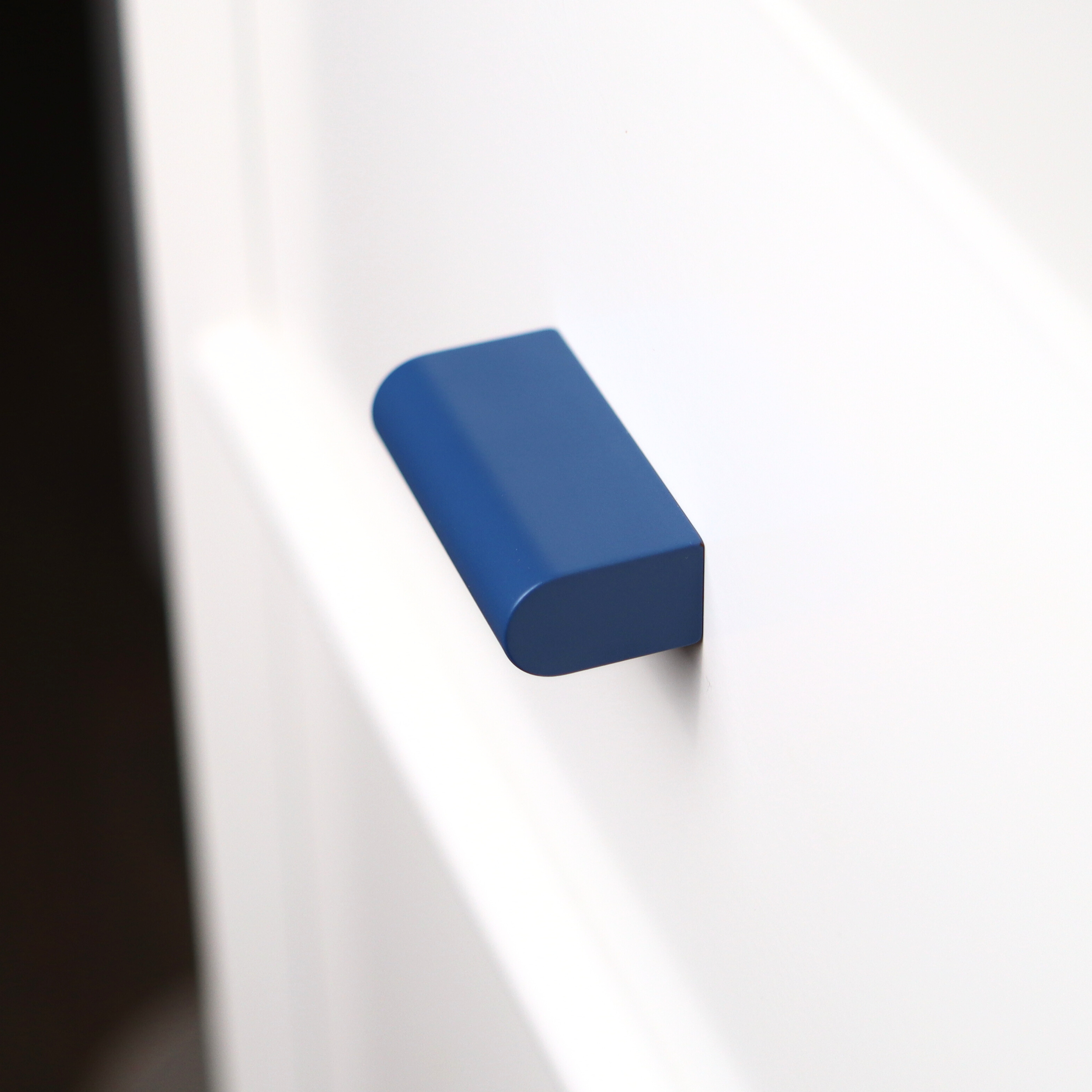 Polo blue mid-century modern rectangle knob