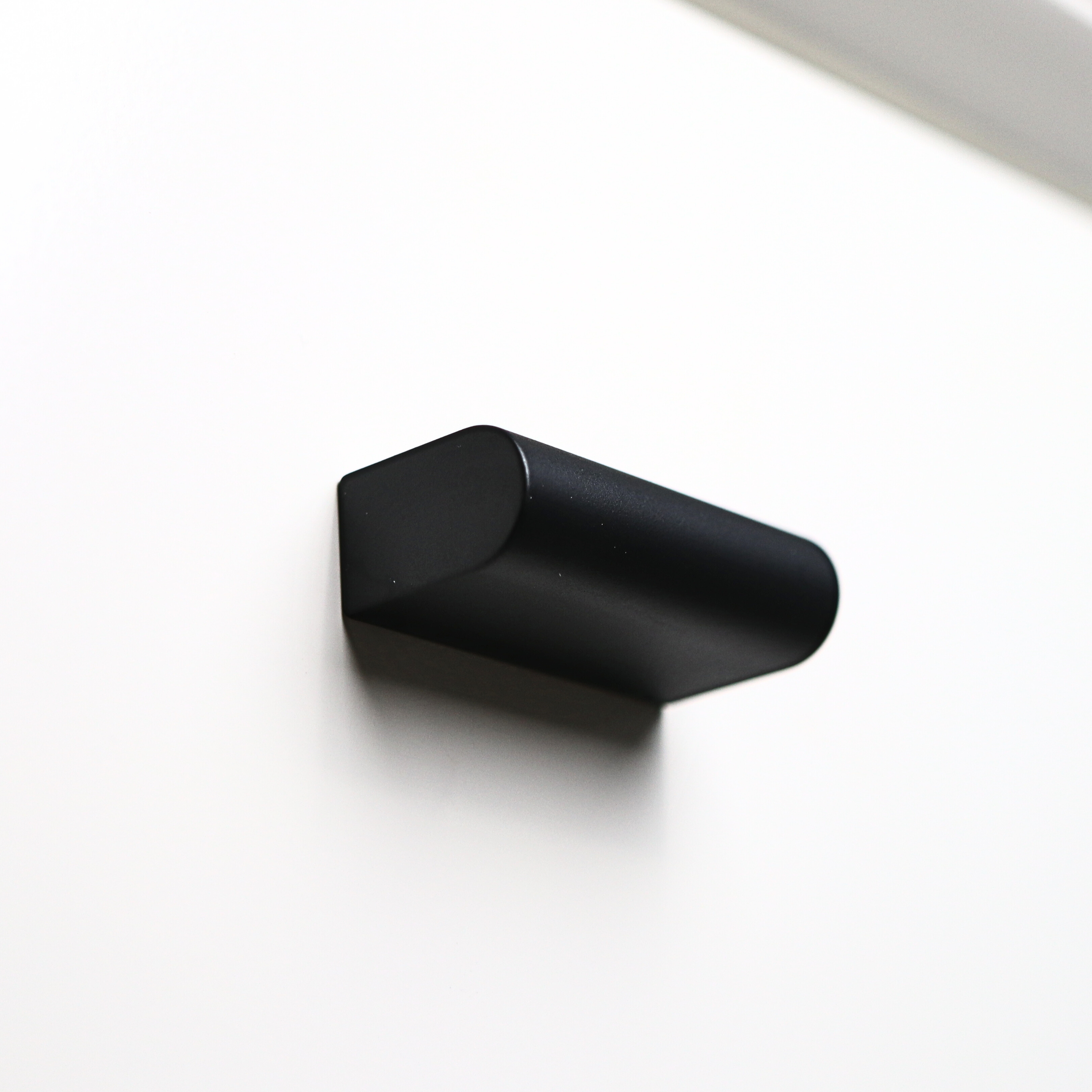 Black mid-century modern rectangle cabinet knob