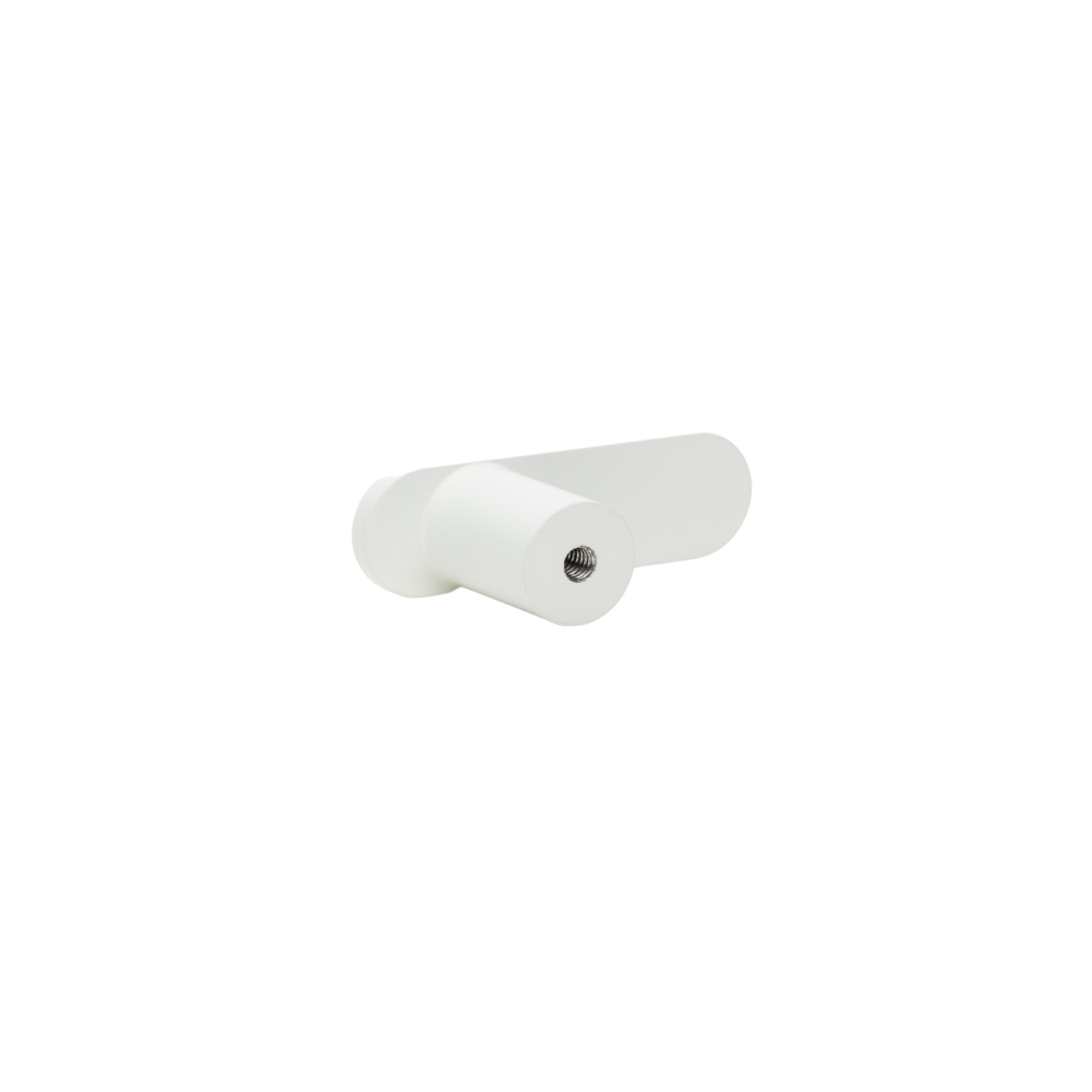 Snow white mid-century l-bar cabinet knob