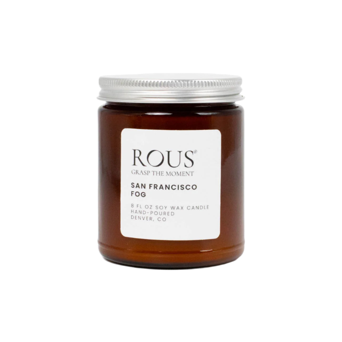 A lemon, lime, and saffron scented soy candle with lid