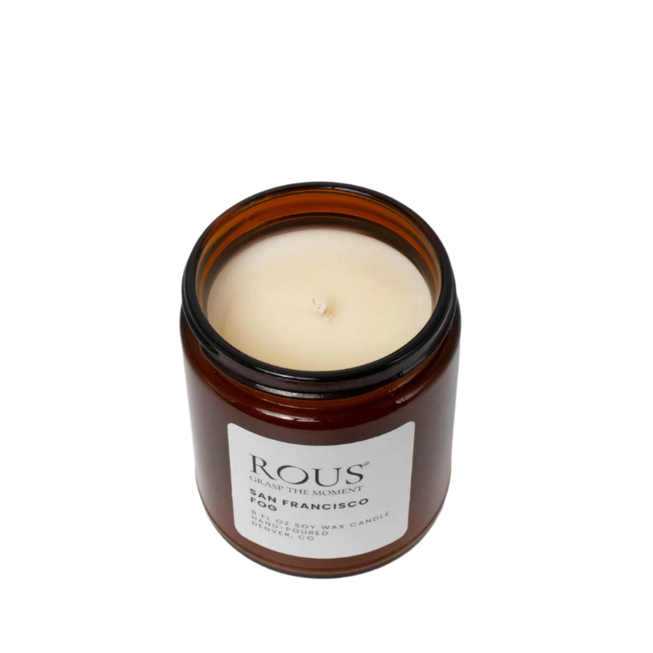 The ROUS San Fransiso Fog lemon, lime, and saffron clean burning candle
